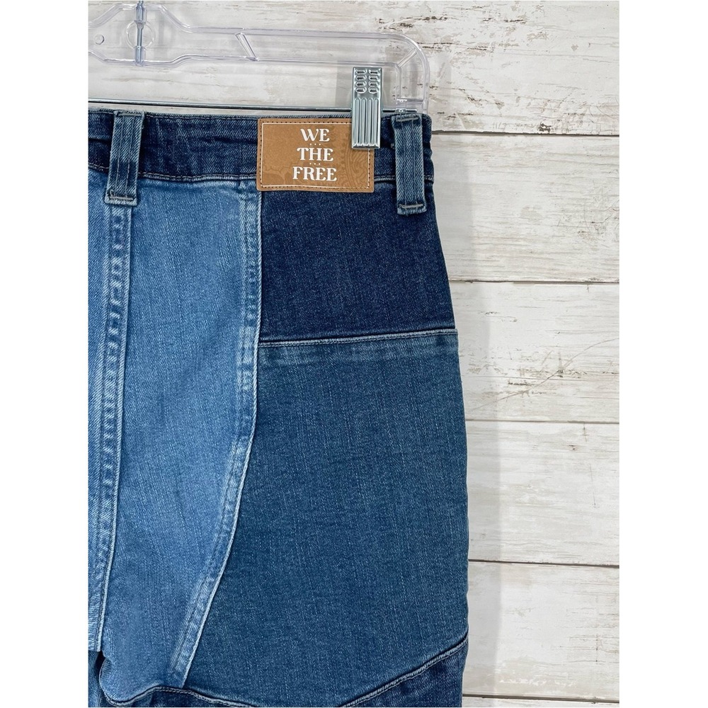 We The Free No Boundaries Pieced Flare Size 27  Patchwork Blue NWT - Picture 7 of 9